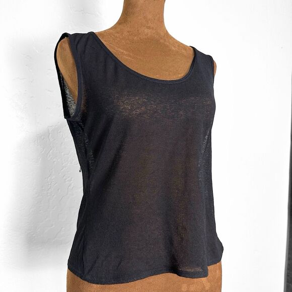 Max Studio Womens Fairy Grunge Y2K Sheer Mesh Top Size S Black Edgy Rocker Punk - Picture 2 of 10